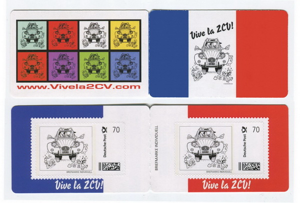 "Vive la 2CV" Limited Edition postage stamp set
